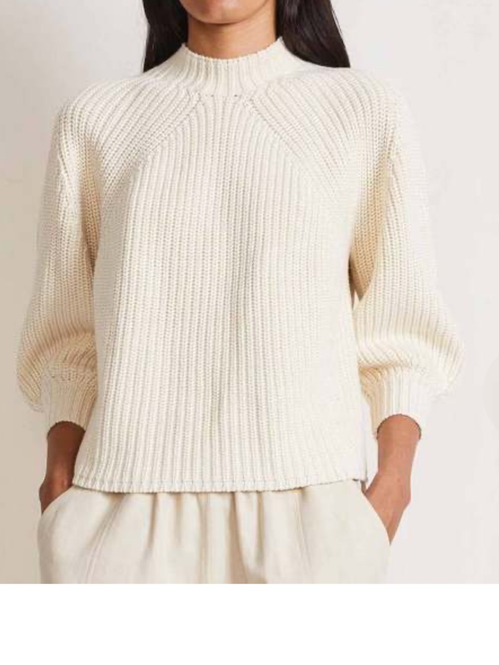 Apiece Apart Cream Merel sweater Sz S cashmere blend funnel neck in ivory
